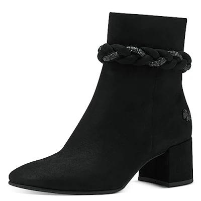 Afbeelding van Marco Tozzi BY Guido Maria Kretschmer Korte laarzen, Dames, Maat: 36, Black Textiel