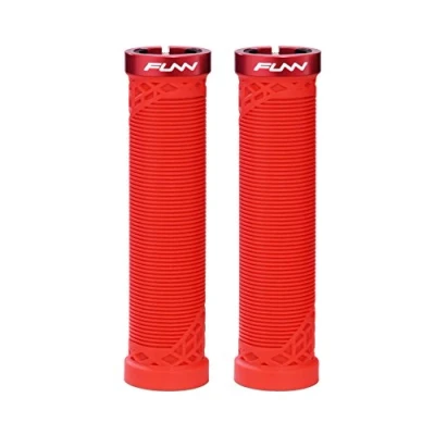 Afbeelding van Funn Hilt Mountain Bike Stuurhandvatten met Enkele Vergrendelingsklem een Binnen Diameter van 22 mm, Uniek Gevormde Fietsstuurhandvatten Voor MTB (Rood)