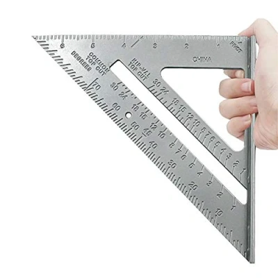 Afbeelding van Vierkant, Meet Driehoek Aluminiumlegering Dakbedekking Vierkante 7 &quot;Rafter Hoek Gids Gradenboog Mijter Framing Meting Timmerman Meetinstrument