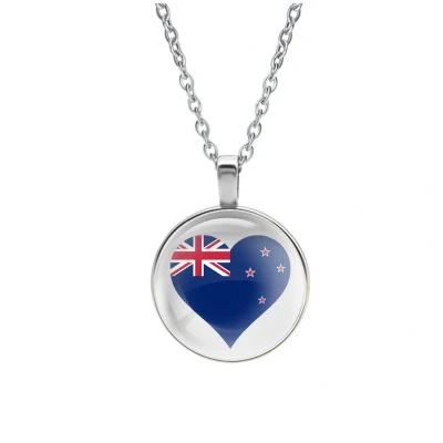 Afbeelding van Ketting Glas Hart Vlag Nieuw Zeeland