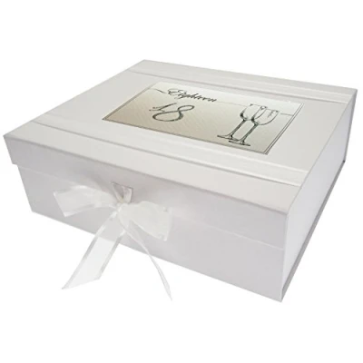 Afbeelding van White Cotton Cards Verjaardag, Leeftijd 18, Grote Keepsake Box, Fluiten, Board White, 27.2 x 32 11 cm