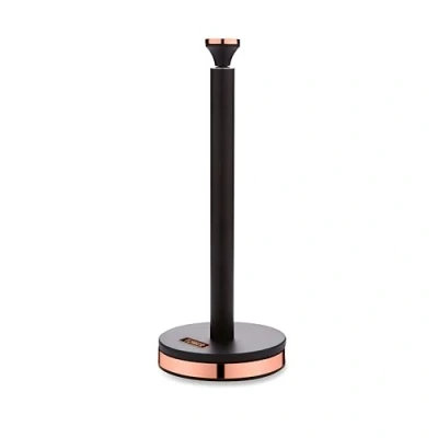 Afbeelding van Tower T826133BLK Cavaletto Handdoek Pole Keuken Rolhouder met Zachte Underliner, Zwart en Rose Goud