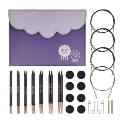 Afbeelding van KnitPro J&#039;Adore Cubics Breinaalden, rond, verwisselbaar, normale lengte, luxe set