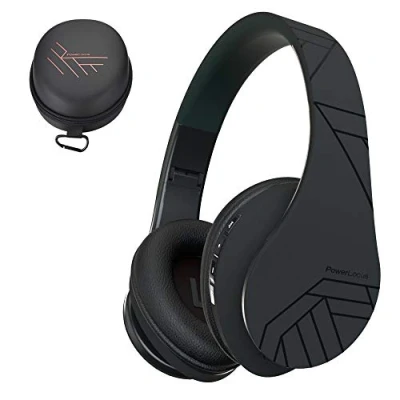 Afbeelding van Bluetooth Koptelefoons, PowerLocus P2 draadloze Over Ear Koptelefoon Inklapbaar, Met microfoon, Micro SD slot, FM Radio, en kabel voor Smartphone, Tablets, Laptops, TV (Zwart)
