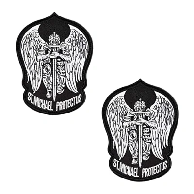 Afbeelding van 2 stuks St. Michael Protect US patches met sluiting militaire linten borduurwerk badge voor kleding tassen rugzak uniform vest hondenharnas militair tactisch buiten jersey