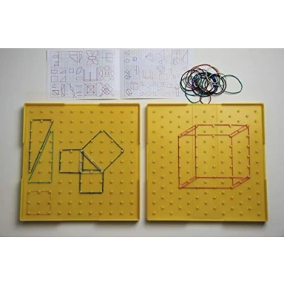 Afbeelding van WISSNER® actief leren Geometriebord dubbelzijdig geel 23 cm RE Plastic