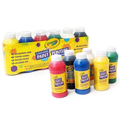 Afbeelding van Crayola, Afwasbare Tempera&#039;s, Verpakking van 6 Flesjes, Elk 236 ml, Voor School en Vrije Tijd