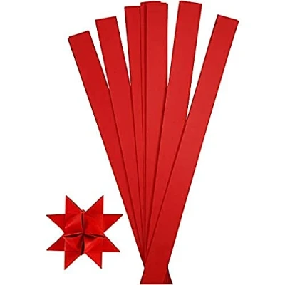 Afbeelding van Vlechtstroken, b: 10 mm, d: 4,5 cm, rood, 100stroken