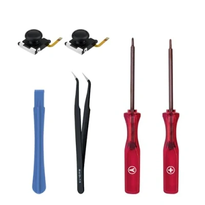 Afbeelding van Tolesum 3D Hall effectsensor, vervangbare joystick voor NS Switch/OLED Joy Con/Switch Lite Controller, duimdoppen met schroevendraaierreparatieset