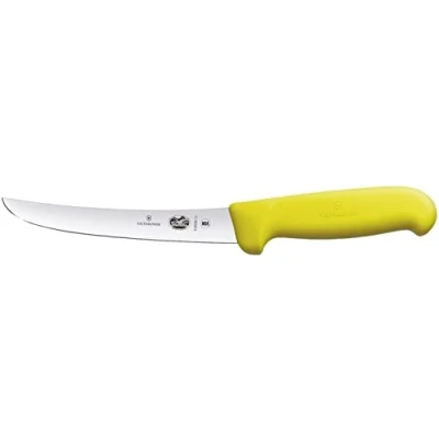 Afbeelding van Victorinox Fibrox uitbeenmes, Swiss Made, 15 cm gebogen lemmet, antislip, roestvrij, roestvrij staal, geel