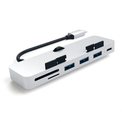 Afbeelding van Satechi USB C Clamp Hub Pro Zilver