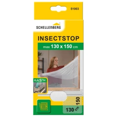 Afbeelding van Schellenberg 51003 elastisch horrengaas 130 x 150 cm, bevestiging zonder boren, inclusief bevesigingstape, wit