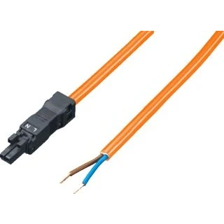 Afbeelding van Rittal sz voedingskabel 100 240v lengte 3m oranje 2 polig met contraconnector zonder aansluitconnector verpakt per 5 stuks 2500420
