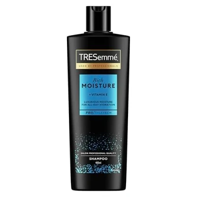 Afbeelding van TRESemmé Rich Moisture Shampoo, voor droog, beschadigd haar 3 x 400 ml