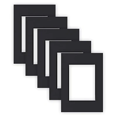 Afbeelding van nielsen Conservation Passepartout karton 2,2 mm set van 5 buitenformaat 21x29,7 cm (DIN A4) voor beeldformaat 13x18 zwart glad oppervlak