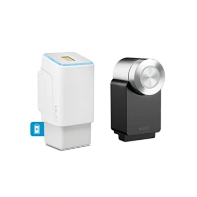 Afbeelding van EKEY UNO 200208 Vingerafdrukscanner met accu incl. Nuki Smart Lock 3.0 Pro zwart, Op werkende upgradeset voor alle gangbare deuren, wit