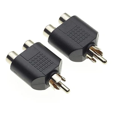 Afbeelding van RCA Plug Phono Splitter Joiner Adapter 2 x Sockets, Pak van