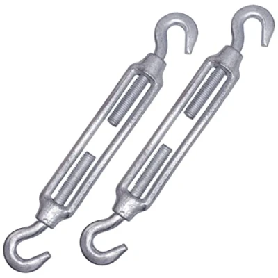 Afbeelding van (Pack van 2 stuks) Spanschroef Draadspanner M10, Verstelbare spangespen Haak en haak, Touw Kabelspanning (2 stuks, M10)