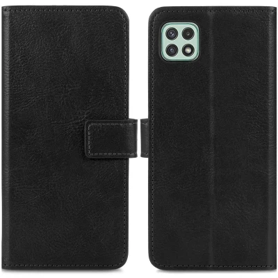 Afbeelding van Samsung Galaxy A22 (5G) Hoesje Kunstleder iMoshion Bookcase Zwart Telefoonhoesje
