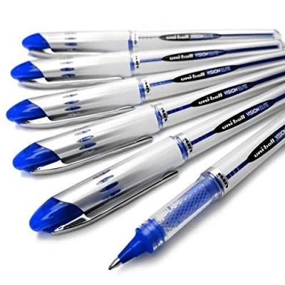 Afbeelding van Uni Ball Vision Elite UB 200 Rollerball Pen met vloeibare inkt Pack van 6 (blauw)