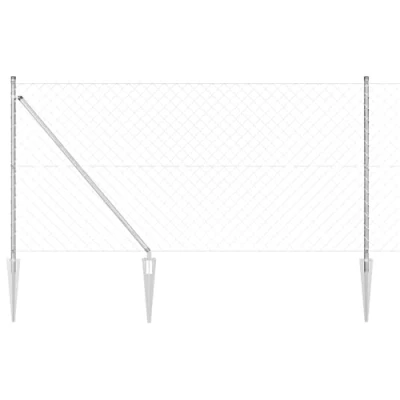 Afbeelding van vidaXL Ketting Link Hek Set van 2 Gegalvaniseerd Staal 25 x 1 m