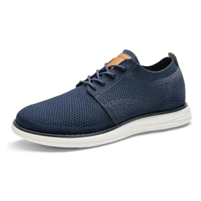 Afbeelding van Bruno Marc Heren CoolFlex Breeze Mesh Sneakers Oxfords Lace Up Lichtgewicht Casual Wandelschoenen, 01 Donker/Blauw, 46 EU