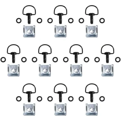 Afbeelding van Oldbones Motorfiets Race Bevestigingsmiddelen Quick Release D Ring Type C 19mm Donker Zwart (10 Pack)