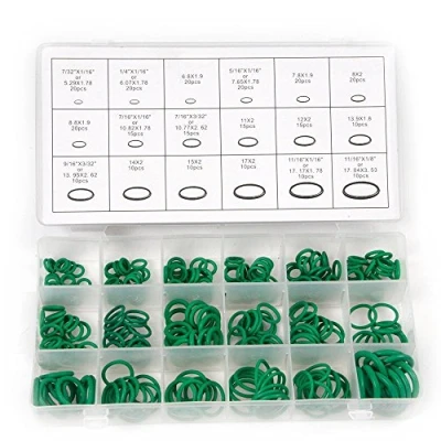 Afbeelding van Yulakes 270PC Groene rubberen O ring assortiment kit rubber afdichtring voor isolatieafdichting sluitring airconditioning auto voertuig reparatie