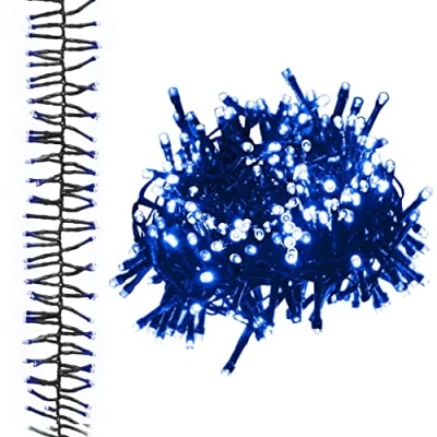 Afbeelding van vidaXL Lichtslinger cluster met 400 LED&#039;s blauw 7,4 m PVC, LED snoer, lichtslinger, kerstverlichting, lichtsnoer, sprookjeslicht, kerstlicht