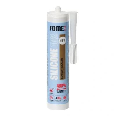 Afbeelding van FOME FLEX Tegra witte siliconen badafdichtmassa, 310 ml, professionele waterdichte sanitaire siliconen, voor badkamer, gootsteen en raamafdichting