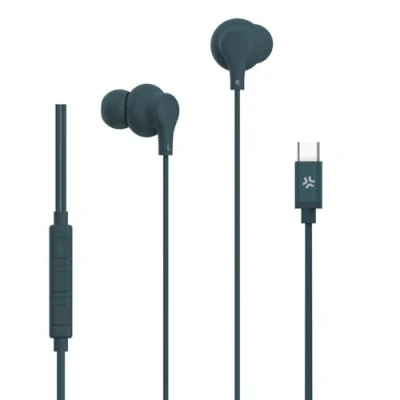 Afbeelding van Celly, In ear hoofdtelefoon met USB C kabel, antwoordknop, volumeregeling, geïntegreerde microfoon, kleur: blauw