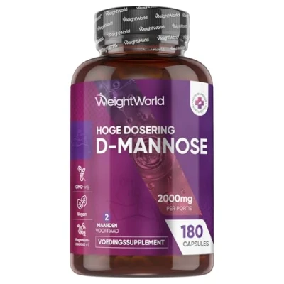 Afbeelding van WeightWorld D mannose capsules 2000 mg per portie 180 vegan