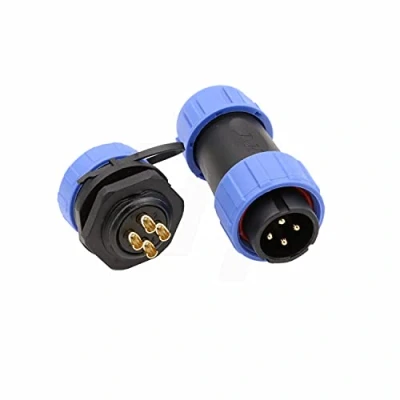 Afbeelding van HangTon HE21 4 Pin Circulaire Waterdichte Plastic Connector Mannelijke Kabel Plug Vrouwelijke Panel Mount Socket voor Outdoor LED/Power/Verlichting Apparatuur