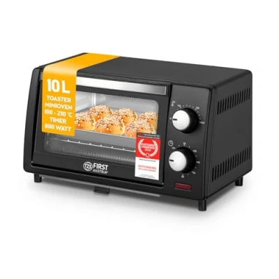 Afbeelding van TZS First Austria Mini oven 10L 800W max 230C Timer Zwart
