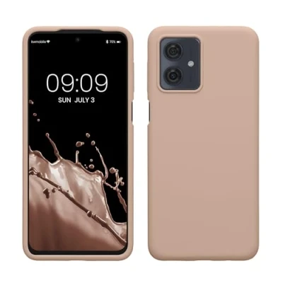 Afbeelding van kwmobile telefoonhoesje geschikt voor Motorola Moto G54 5G Hoesje met siliconen coating Smartphone case in oudroze