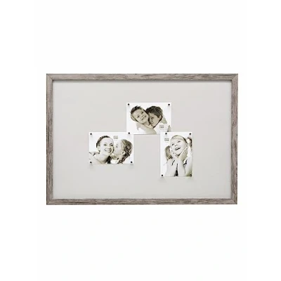 Afbeelding van Deknudt Frames magneetbord S45RH7 M grijs beige houttint 40x60 cm