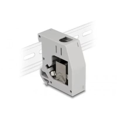 Afbeelding van Delock Hutschienenadapter mit Keystone Modul RJ45 Buchse zu Buchs
