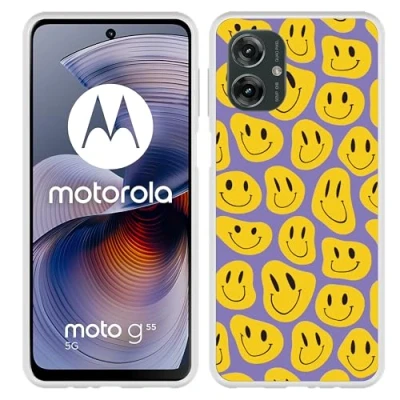 Afbeelding van Cazy Hoesje geschikt voor Motorola Moto G55 Siliconen Smileys