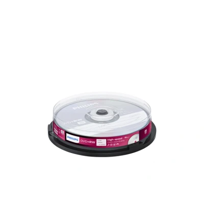 Afbeelding van DVD+RW 4,7 GB PHILIPS 4x Speed Cakebox 10 stuks