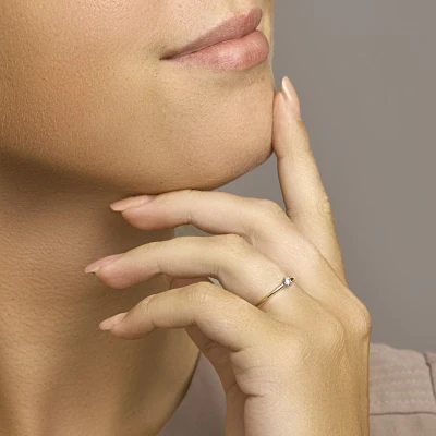 Afbeelding van Trendjuwelier huiscollectie Ring Diamant 0.10ct H SI Bicolor Goud