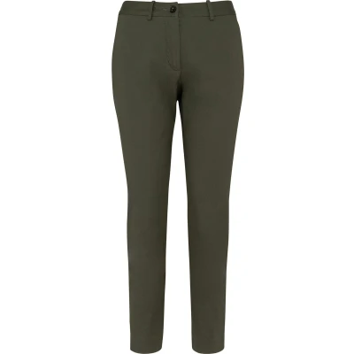 Afbeelding van Native Spirit Ecologische enkellange chinobroek dames NS737 Organic khaki