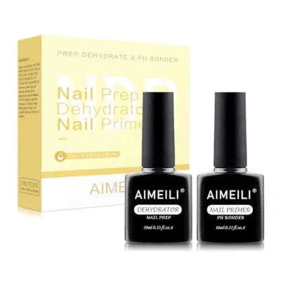 Afbeelding van AIMEILI 2 x 10 ml Dehydrator Nail Prep en Primer, Air Dry Primer voor acrylnagels Gelnagels