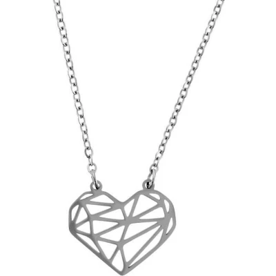 Afbeelding van Behave Ketting met hartje edelstaal zilver kleur