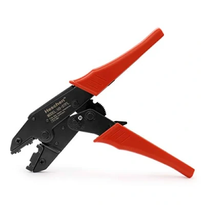 Afbeelding van Heschen Ratchet krimptang, HS 07FL, vlag vrouwelijke snelkoppelingen krimpgereedschap, gebruik voor 1,5 2,5 mm² (15 13 AWG), rood