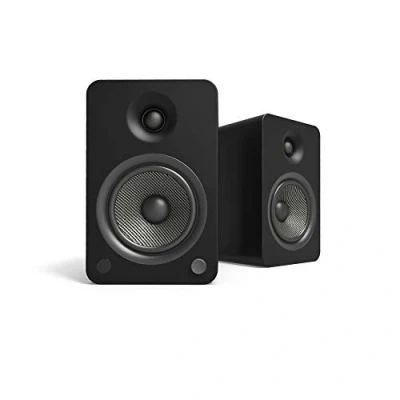 Afbeelding van Kanto YU6 aangedreven boekenplank luidsprekers met Bluetooth en Phono voorversterker, 5,25 inch Kevlar Driver, 200W piek vermogen, mat zwart