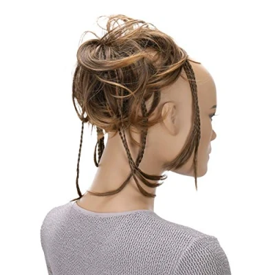 Afbeelding van CAISHA XXL Haarstukje Haarwokkel Bruids Kapsel Opgestoken Volumineus Golvend Knoet Bruin Mix G8D