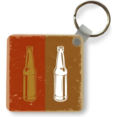 Afbeelding van Sleutelhanger Uitdeelcadeautjes Fles Vintage Simpel Plastic Vaderdag cadeau Geschenk Cadeautje voor hem Tip Mannen