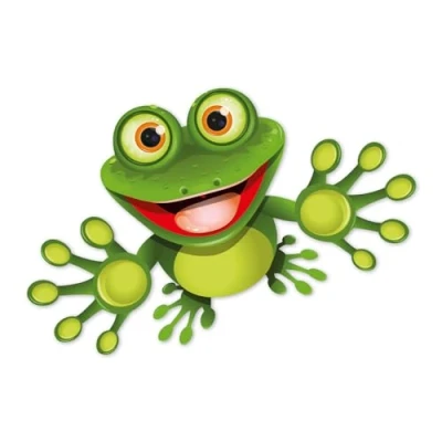 Afbeelding van younikat Funny Kikker Sticker kfz_333, voor koffer, scooter, koelkast, deur, vuilnisbak, badkamer, als autosticker, grappig, weerbestendig, 25 cm