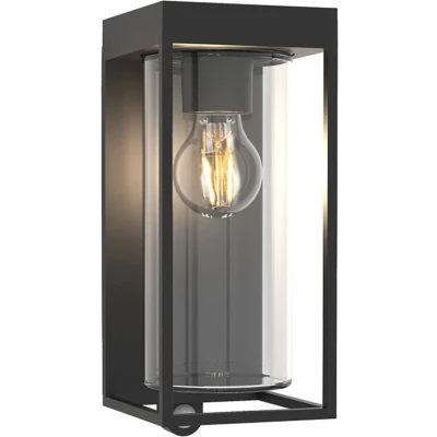 Afbeelding van LUTEC Flair Solar wandlamp met sensor voor buiten E27 Mat zwart
