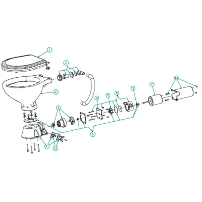 Afbeelding van johnson pump motorbasis (voet) voor scheepstoilet premium model boot toilet